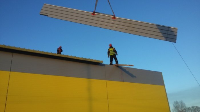 Ангары из сэндвич панелей